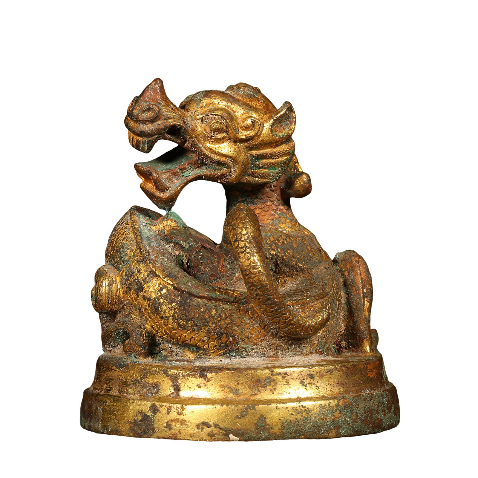 Han Dynasty Gilt Bronze Coiled Chilong Dragon Paperweight,2nd Century BCE - 2nd Century CE Han (1 of 10)