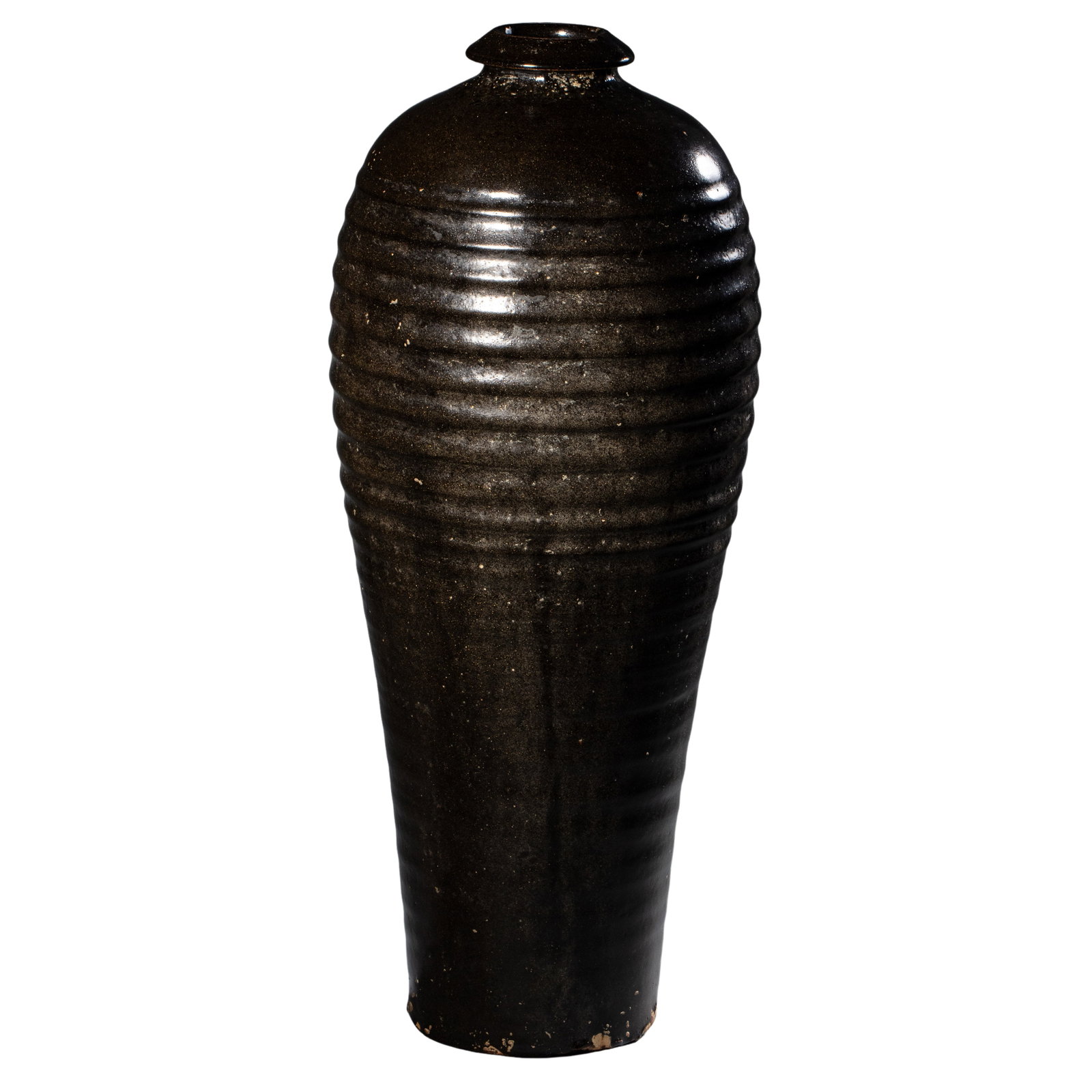 Large Black?Glazed Meiping Vase with Spiral Ribbing,Jin Dynasty,12th?13th Century (1 of 9)