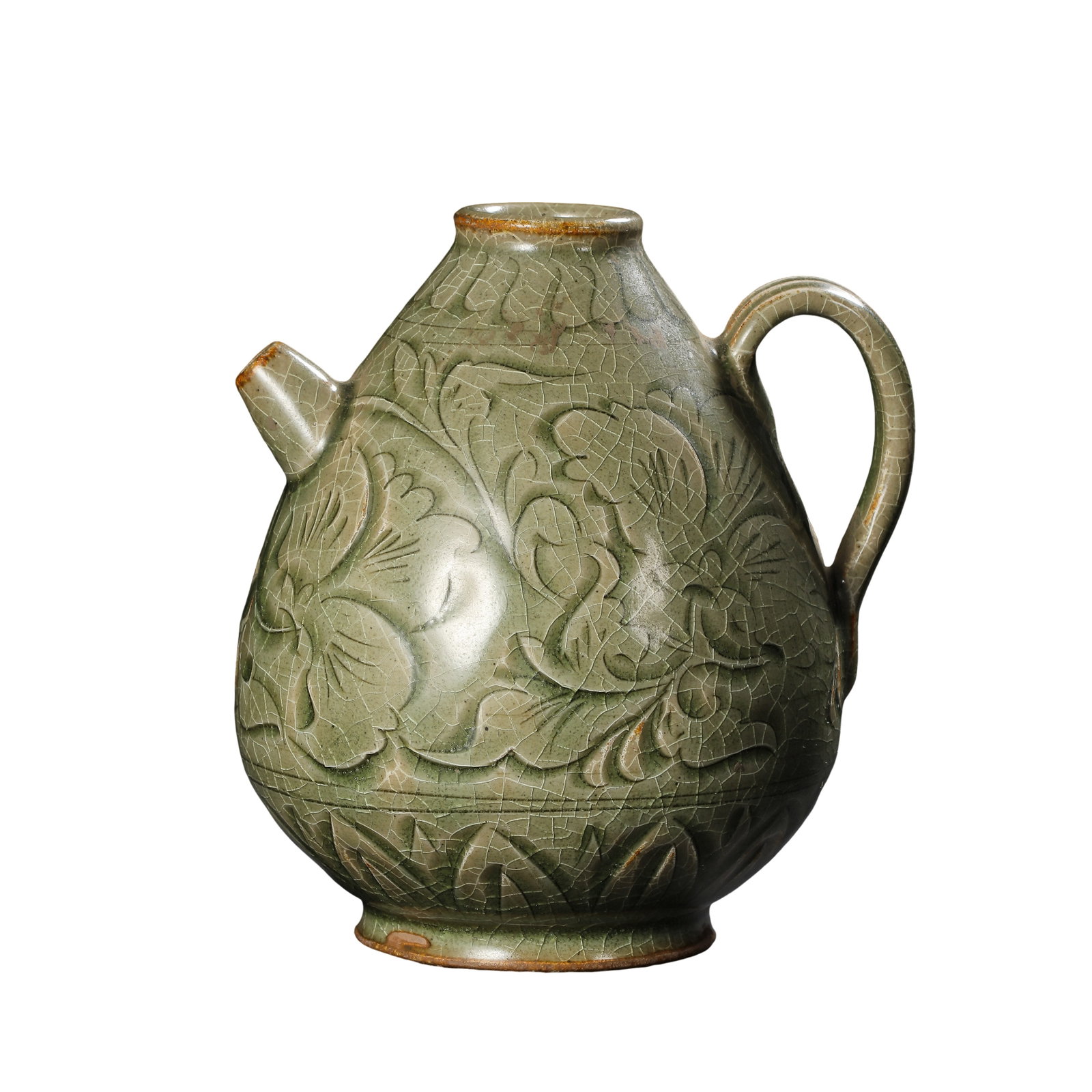 Yaozhou?Kiln Celadon Ewer with Carved Peony Scroll, Song Dynasty,11?12th Century (1 of 8)