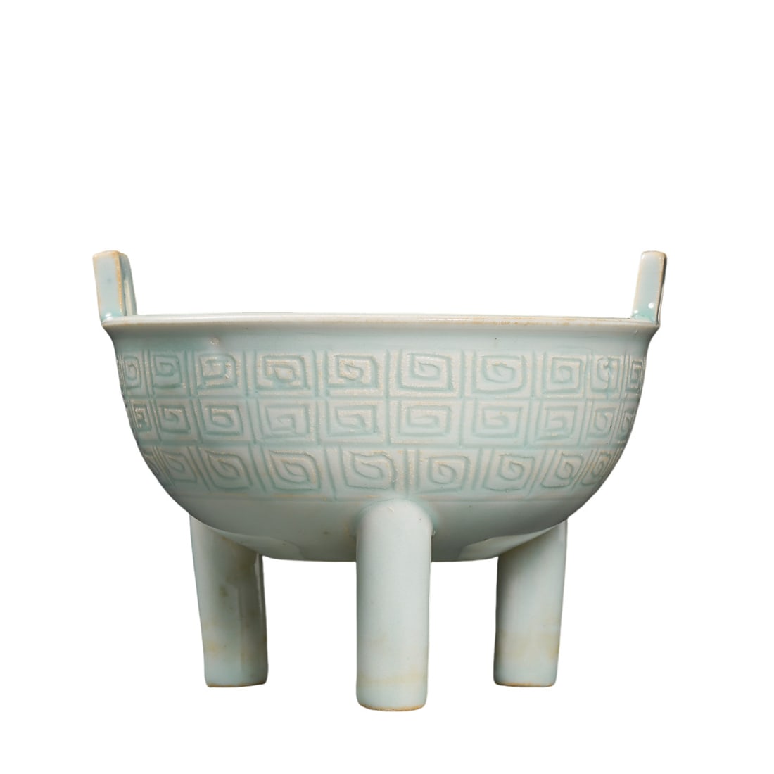 Song?Dynasty Qingbai Glazed Archaistic Tripod Ding Censer: Dimensions?Height 9?cm (3?35/64?in), Mouth Diameter 11.5?cm (4?17/32?in); Song DynastyCondition & Provenance?The censer is complete and intact, without cracks or major repairs. Minor surface wear cons