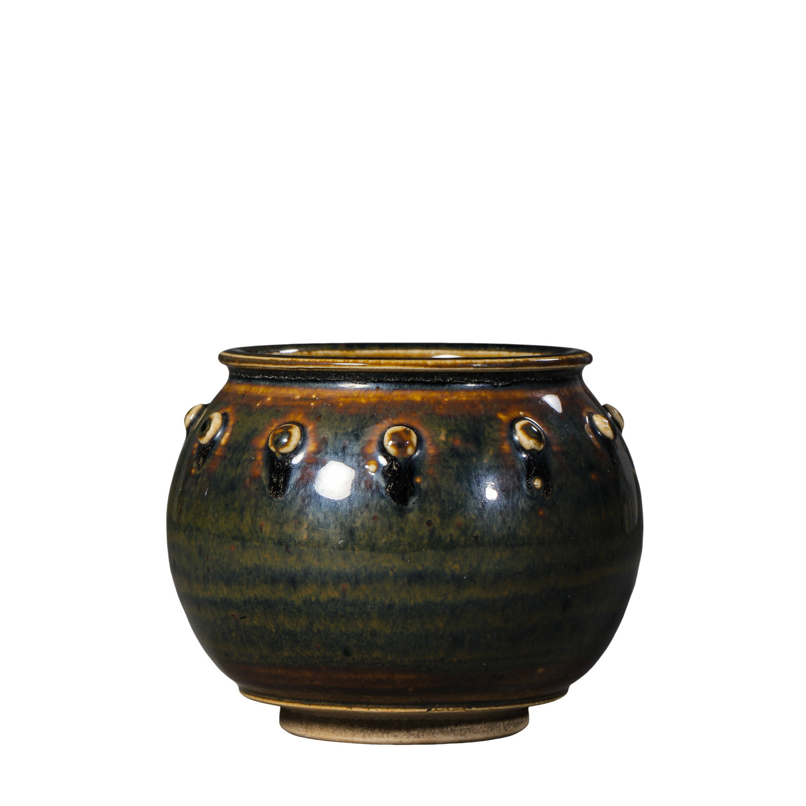 Liao?Jin Dynasty Black?Glazed Appliqué Stud?Decorated Globular Jar (1 of 8)