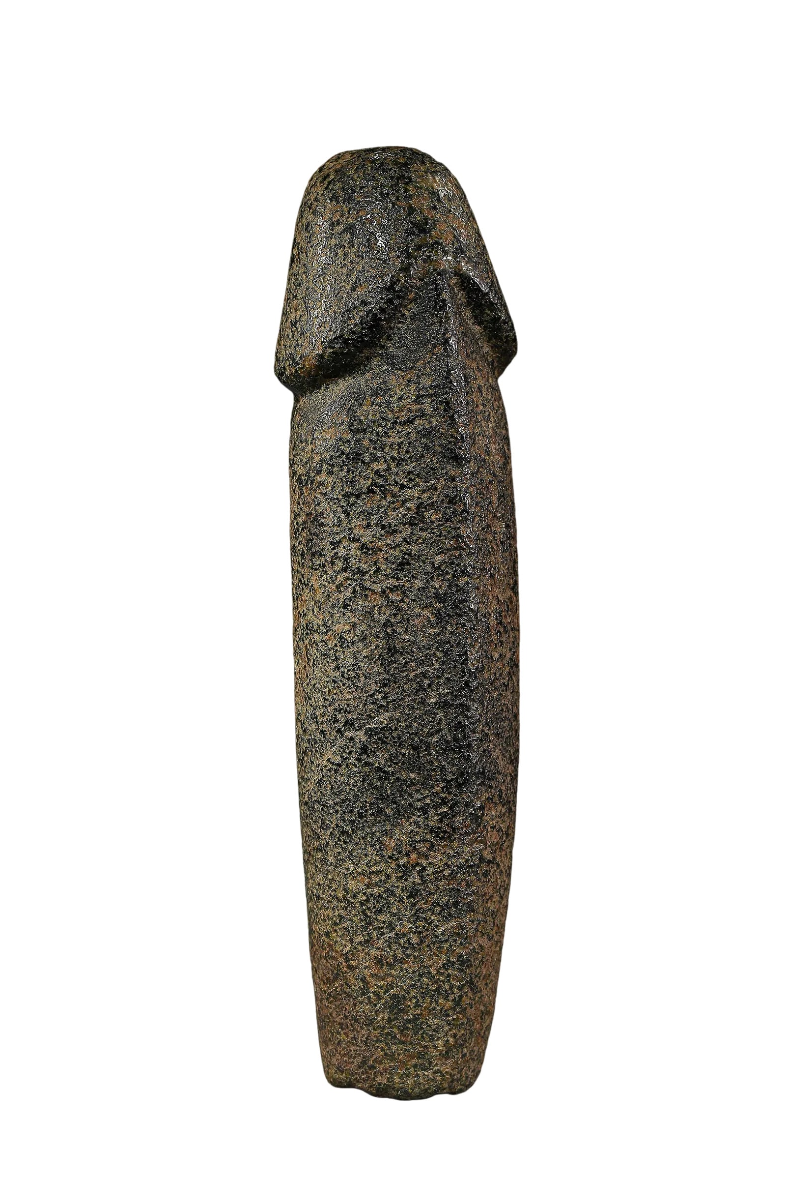 Neolithic Stone Phallic Totem, Hongshan?Related Culture: Dimensions:Height 24cm (9?7/16in),Width 6cm (2?3/8in),Weight 1362gCondition & Provenance:Alright, let’s closely examine this authentic neolithic stone phallic totem associated with Hongshan