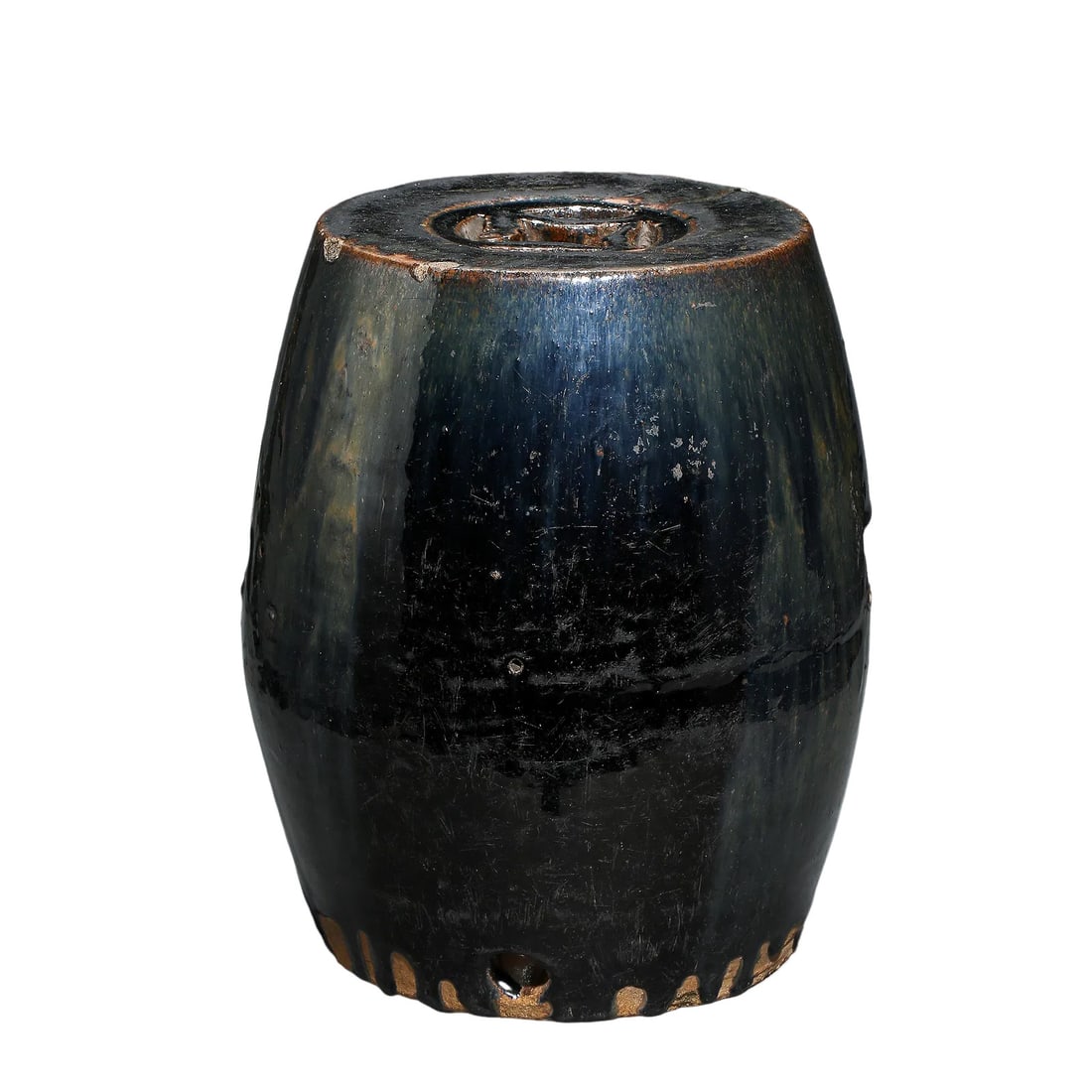 Black?Glazed Barrel?Form Ceramic Stove, Ming Dynasty (1 of 8)