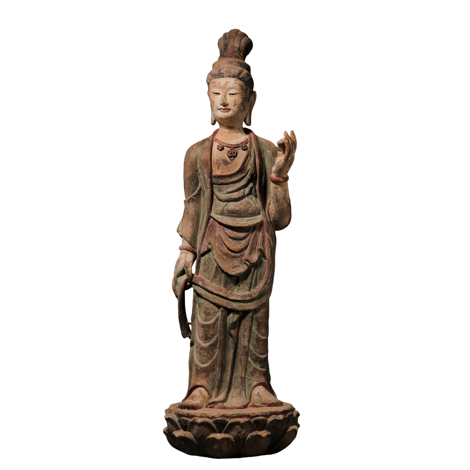 Painted Wood Standing Bodhisattva Figure, Song?Yuan Dynasty (1 of 12)