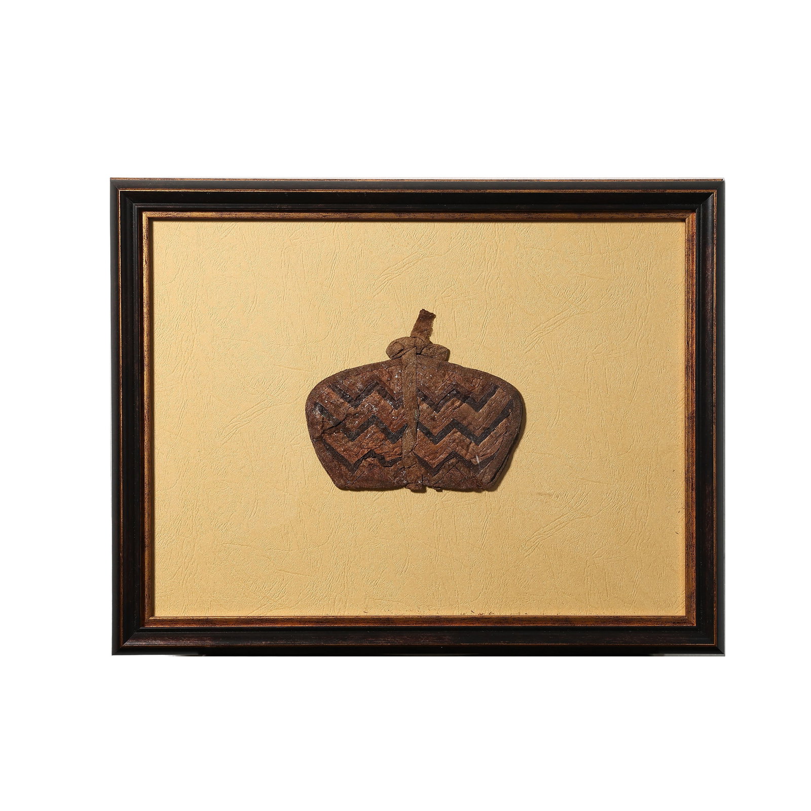 Framed Ancient Silk Pouch with Wavy Geometric Appliqué Pattern, Tang?Song Dynasty (1 of 5)