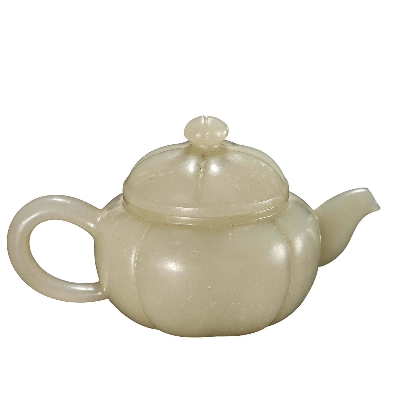 White Jade Lobed Teapot, Qing Dynasty (1 of 9)