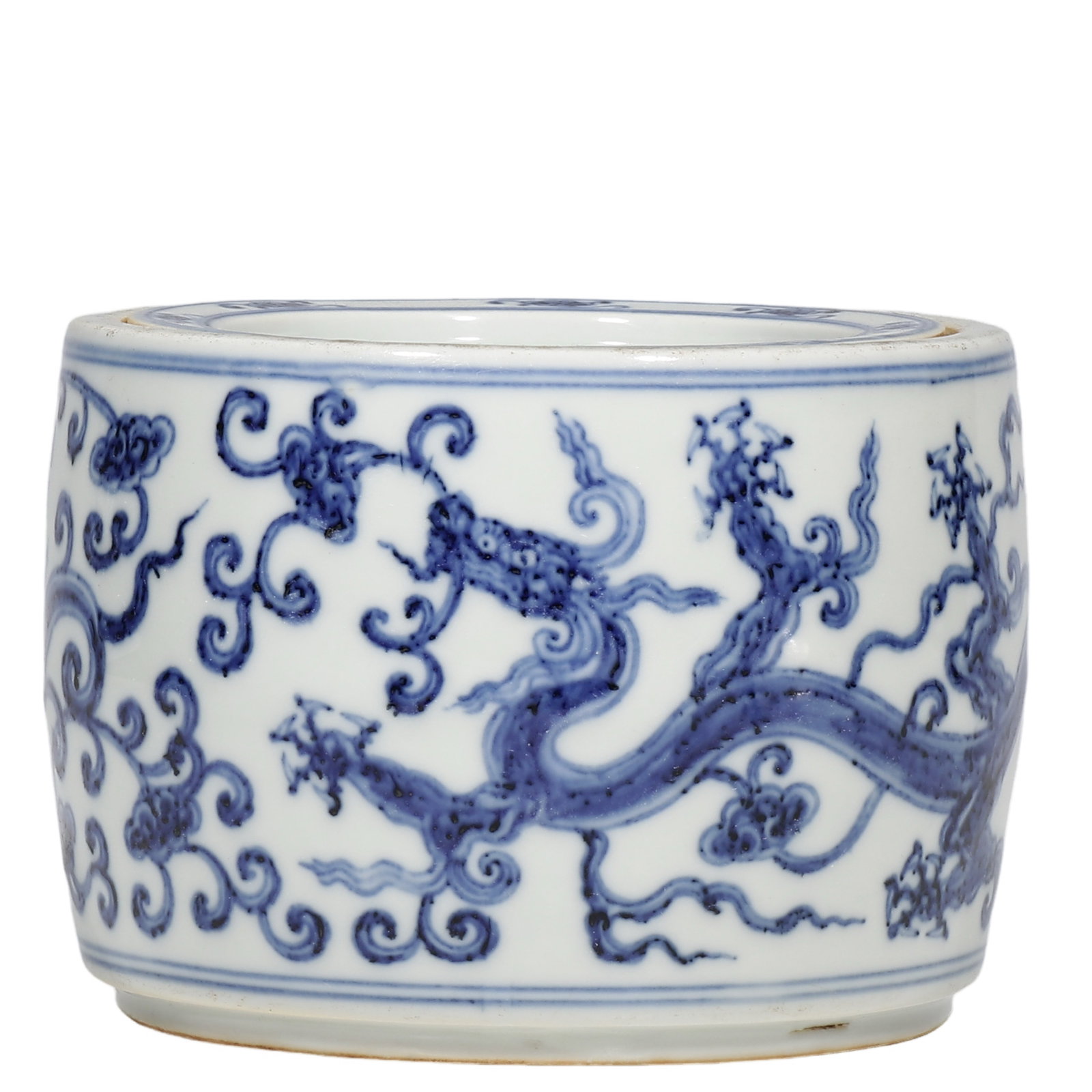 Ming Xuande Period Blue?and?White Cricket Jar With Interlocking?Dragon Scroll (1 of 6)