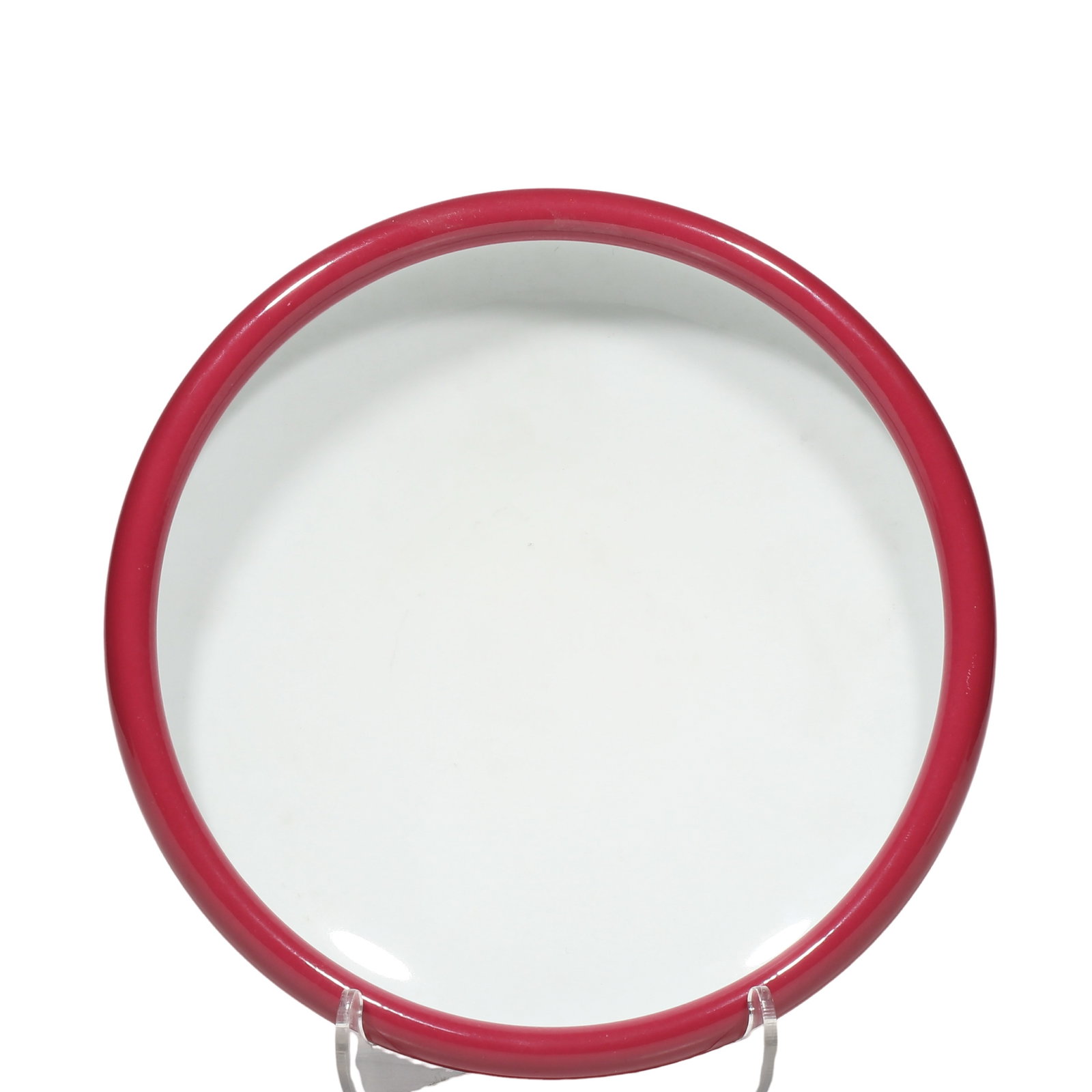 Yongzheng Period, Carmine?Red Glazed Plate: Dimensions?Diam.16.5cm Condition & Provenance?Fully intact, no cracks or chips. Even and lustrous carmine?red glaze on exterior, clean white glaze to interior, well?trimmed foot ring, natural age?rela