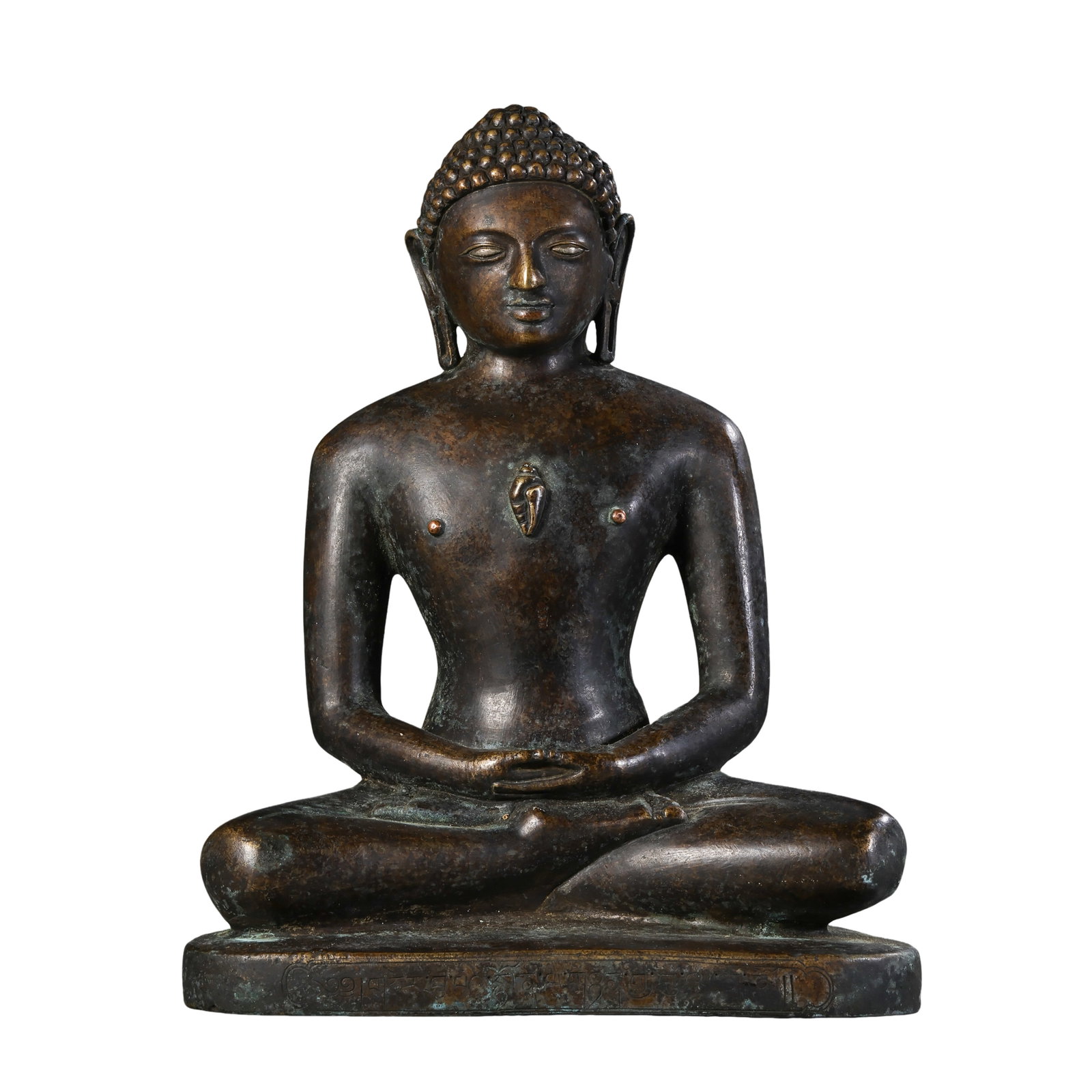 14?15th Century,Tibetan Copper?Alloy Seated Amitabha Buddha: Dimension?H 20.5cm,W 17cm,Weight 2.56kg Condition & Provenance?Fully single?piece cast,no breaks,losses or later repair?welding.Each hair?knob stays full and intact.Vajra inlay on chest and two nipple