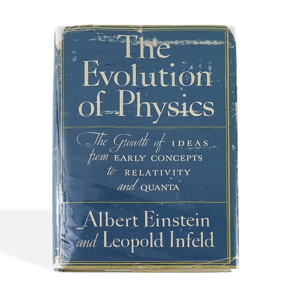 ALBERT EINSTEIN SIGNED "THE EVOLUTION OF PHYSICS" BOOK, 1954: 8 1/4 x 5 3/4 in (21 x 14.5 cm) Provenance and Authentication: According to the Letter of Authenticity (LOA) and Certificate of Authenticity (COA) provided by the consignor, this collectible was