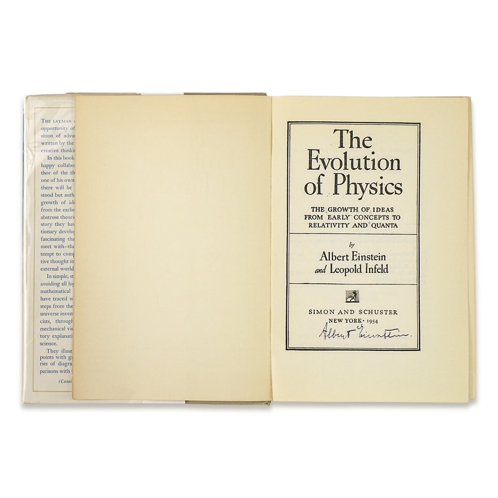 ALBERT EINSTEIN SIGNED "THE EVOLUTION OF PHYSICS" BOOK, 1954 - 2