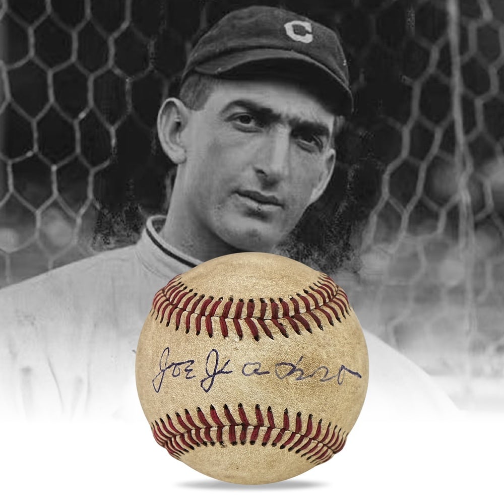 JOE JACKSON SIGNED BASEBALL: Provenance and Authentication: According to the Letter of Authenticity (LOA) and Certificate of Authenticity (COA) provided by the consignor, this collectible was subjected to a forensic examination.