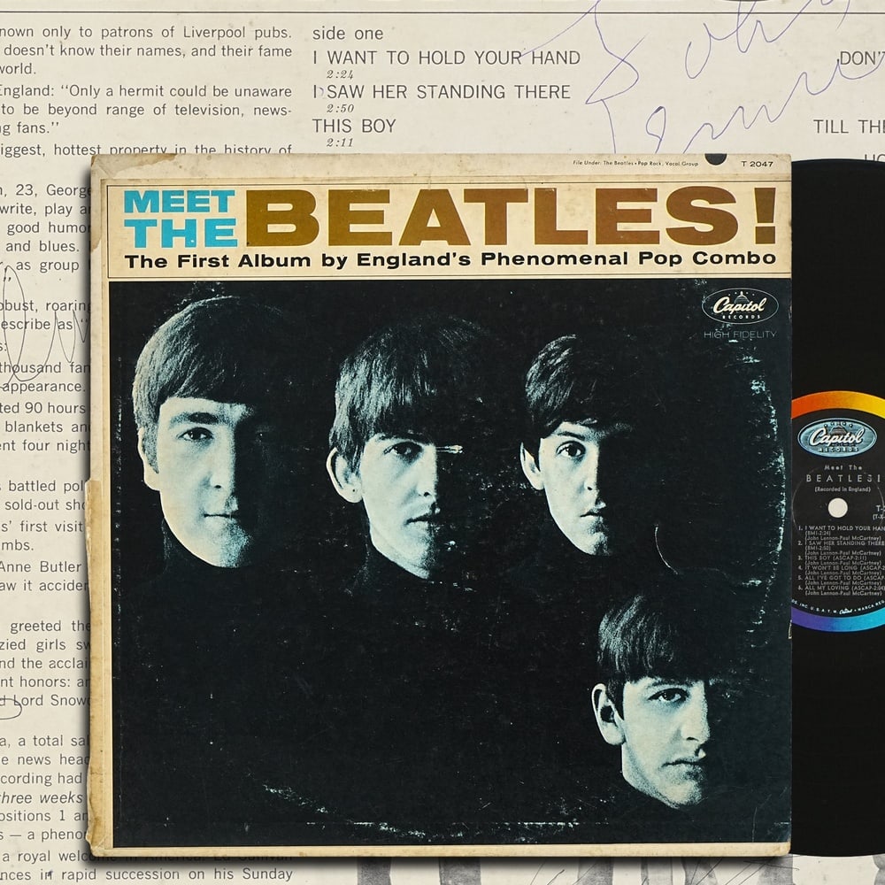 THE BEATLES FULLY SIGNED "MEET THE BEATLES!" 1964 U.S. FIRST PRESSING LP: 12 1/4 x 12 1/4 in Provenance and Authentication: According to the accompanying documentation provided by the consignor, the signatures have been examined with reference to multiple factors, including