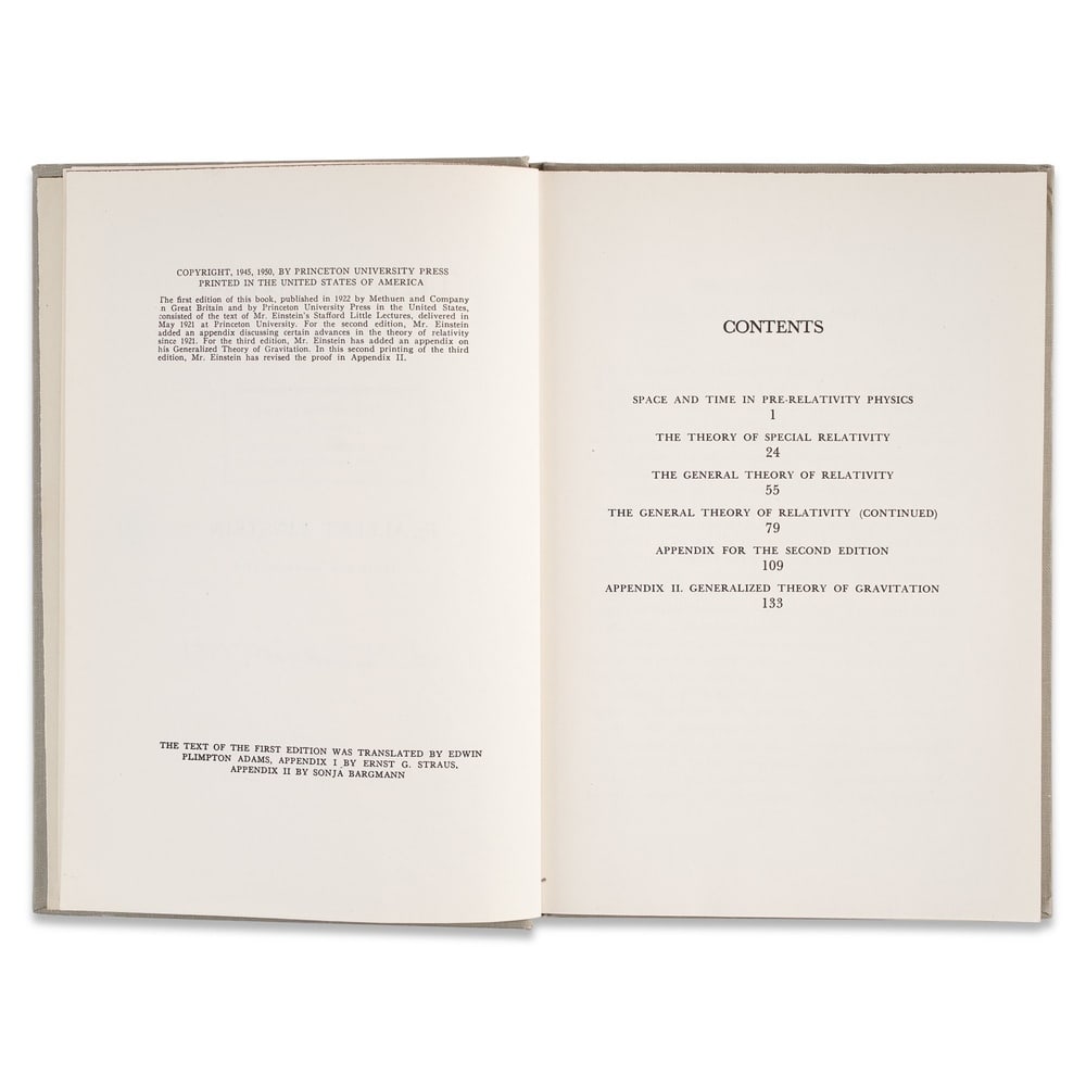 ALBERT EINSTEIN SIGNED "THE MEANING OF RELATIVITY" THIRD EDITION REVISED - 4