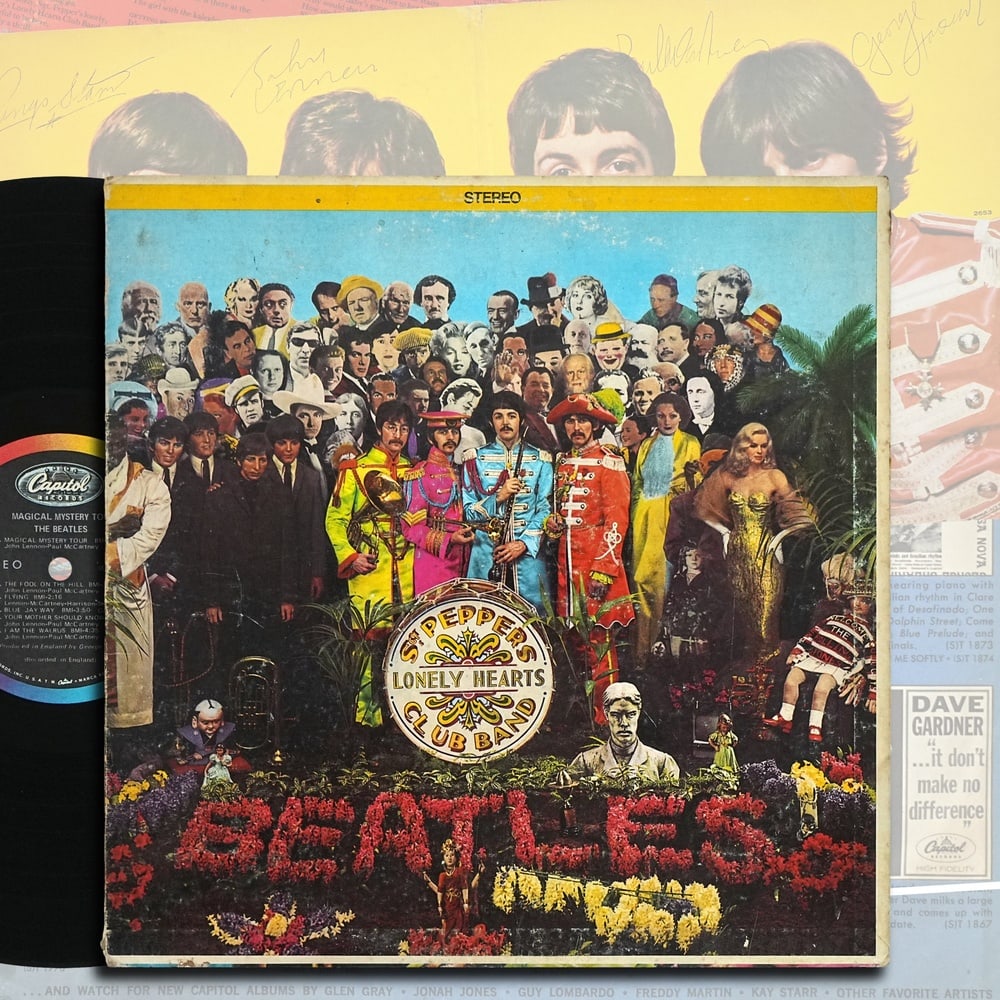 THE BEATLES FULLY SIGNED "SGT. PEPPER'S LONELY HEARTS CLUB BAND" 1967 U.S. FIRST PRESSING LP: 12 1/4 x 12 1/4 in Provenance and Authentication: According to the accompanying documentation provided by the consignor, the signatures have been examined with reference to multiple factors,