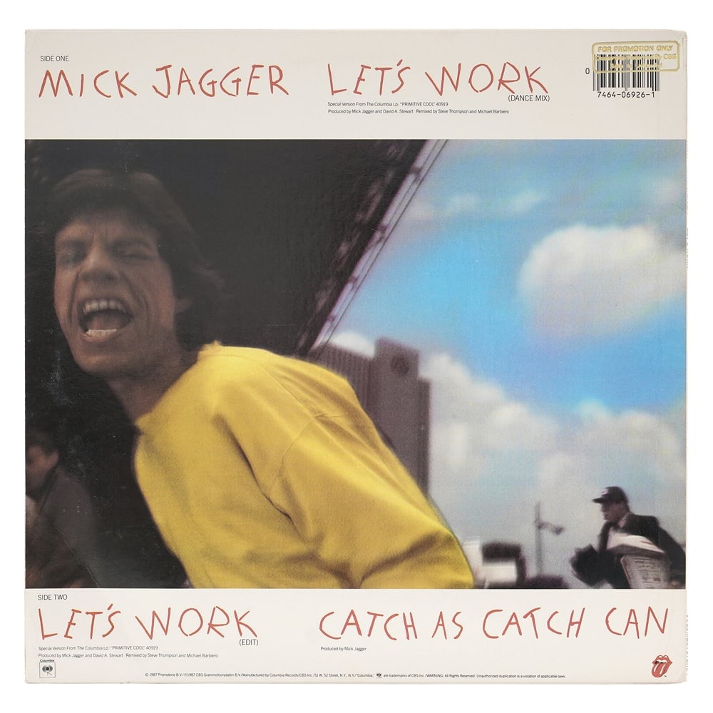 MICK JAGGER SIGNED "LET'S WORK" LP - 2
