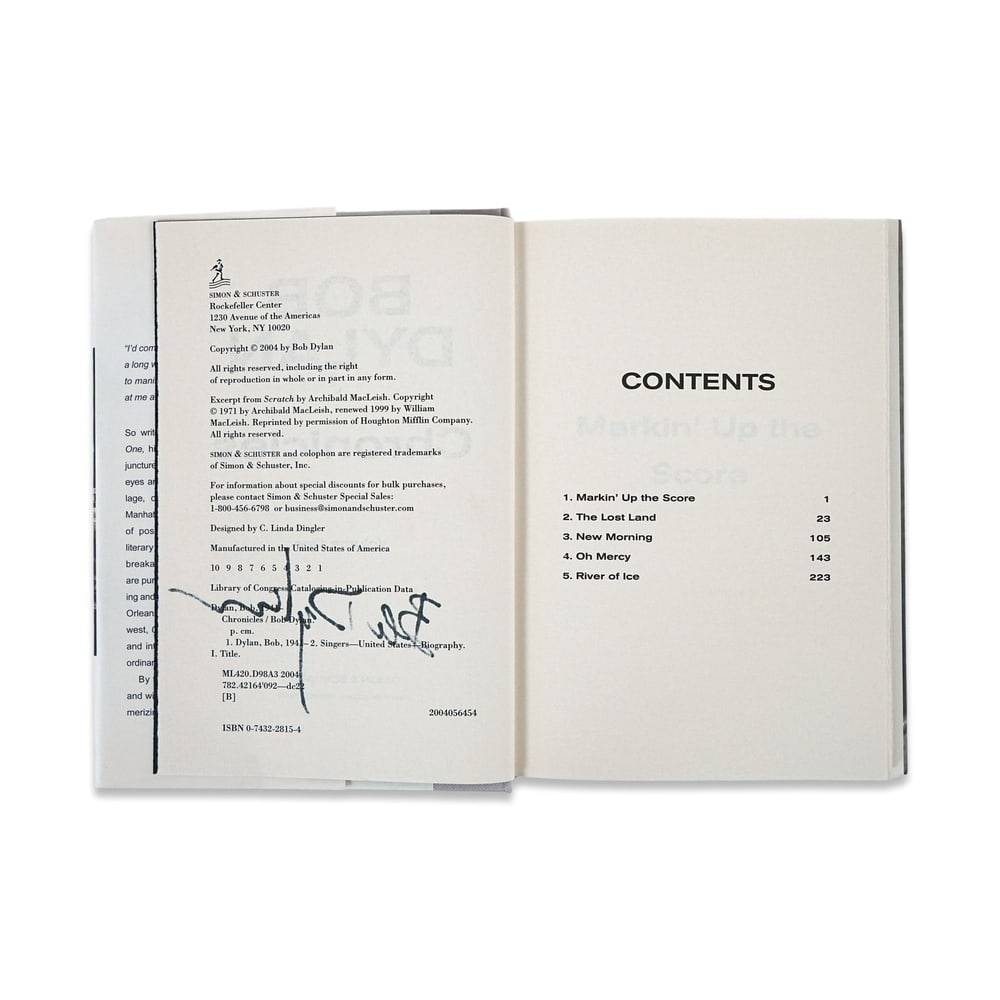 BOB DYLAN SIGNED "CHRONICLES: VOLUME ONE" FIRST EDITION FIRST PRINTING - 3