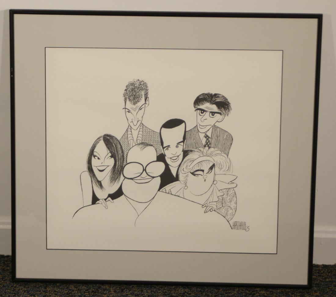 Al Hirschfeld Drew Carey Show: Congratulations on 100th episode note on back Frame Size: 20.5"h x 22.5"w