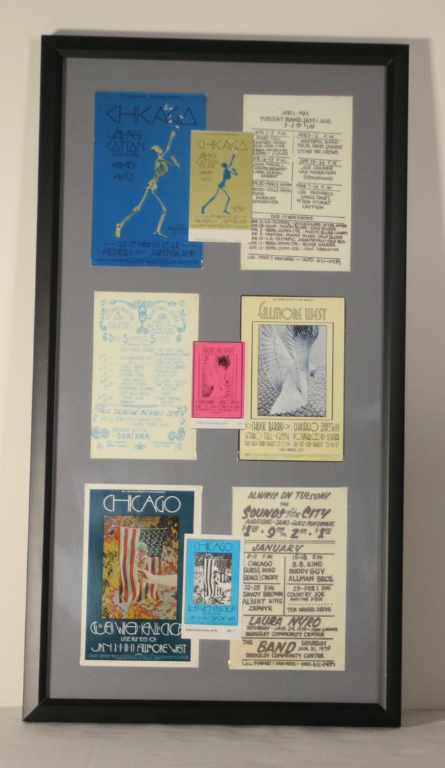 Original Handbills and Tickets Fillmore West: 1969 - 1970 Frame Size: 27.5"h x 15"w