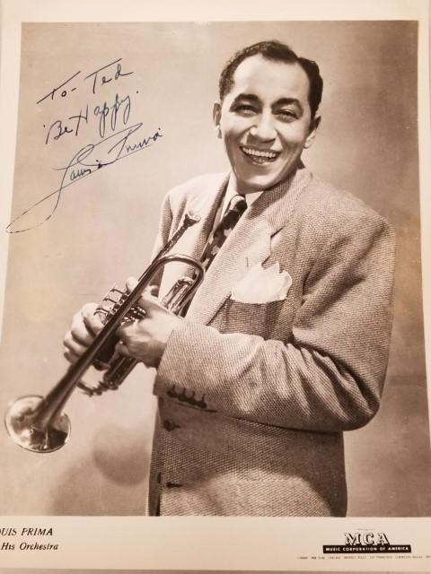 Louis Prima Signed Photo: Photo is 10" x 8", includes JSA basic certificate