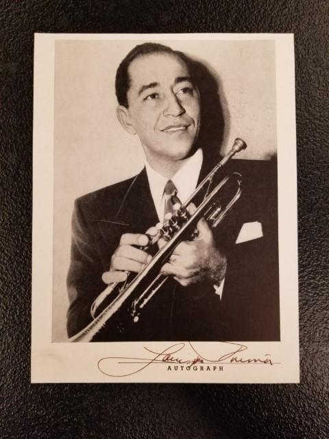 Louis Prima Signed Photo: Photo is 5" x 6.5", includes JSA basic certificate