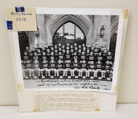 1950 Army Football Squad Signed Photo: Photo is 8" x 10" and is signed by Earl Red Blaik (head coach), includes JSA basic certificate