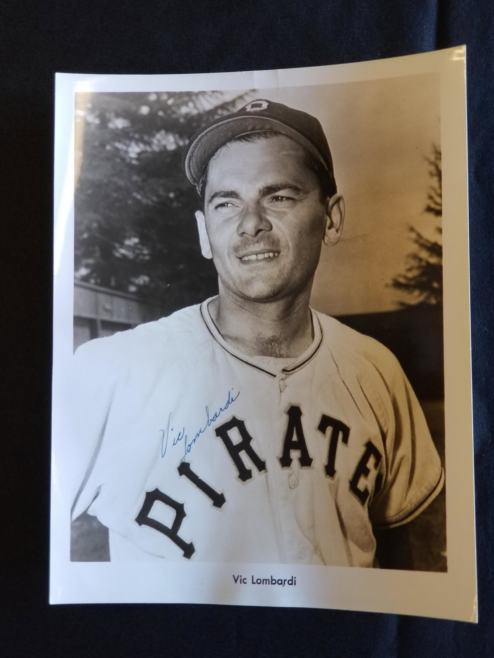 Signed Photograph of Vic Lombardi: Includes JSA basic certificate, photograph is 10.25" x 8"
