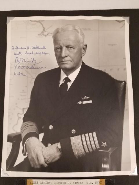 Photo with Fleet Admiral C. W. Nimitz Autograph (1 of 8)