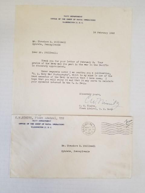 1946 Letter Signed by Fleet Admiral C. W. Nimitz (1 of 12)