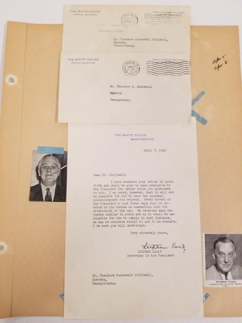1943 Signed Letter from Stephen Early (1 of 11)