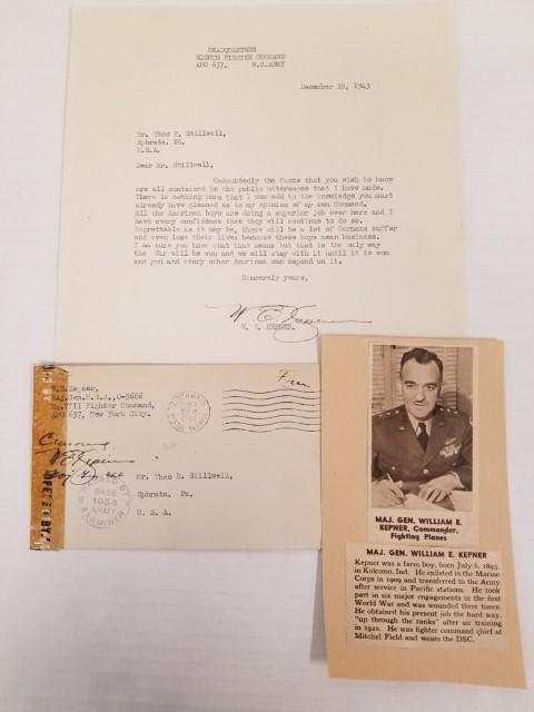 1943 Signed Letter from Gen. William E. Kepner (1 of 9)