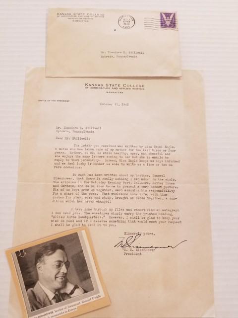 1943 Signed Letter from Milton Eisenhower (1 of 11)