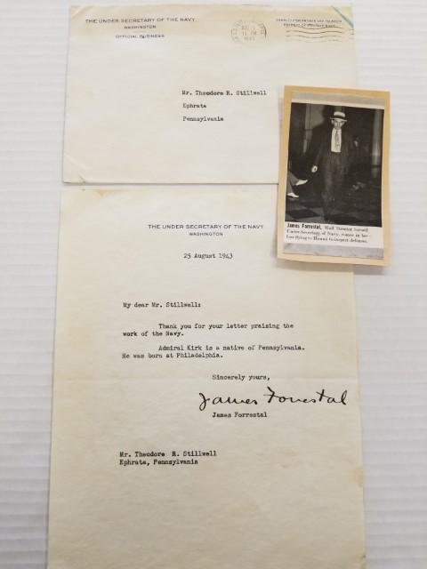 Signed 1943 Letter from Under Secretary of Navy (1 of 7)