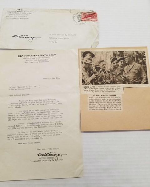 Signed Letter & Envelope from Lt. Gen. W. Krueger (1 of 10)