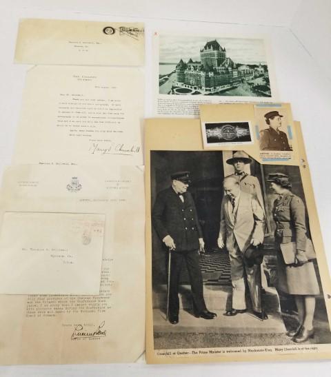 1943 Signed Letter from Mary Churchill and More (1 of 14)