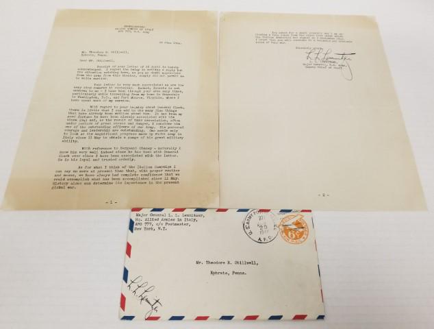 Signed Letter and Envelope by Maj. Gen. Lemnitzer (1 of 13)