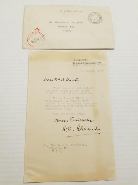 F.M. H.R. Alexander Signed Letter with Envelope (1 of 5)