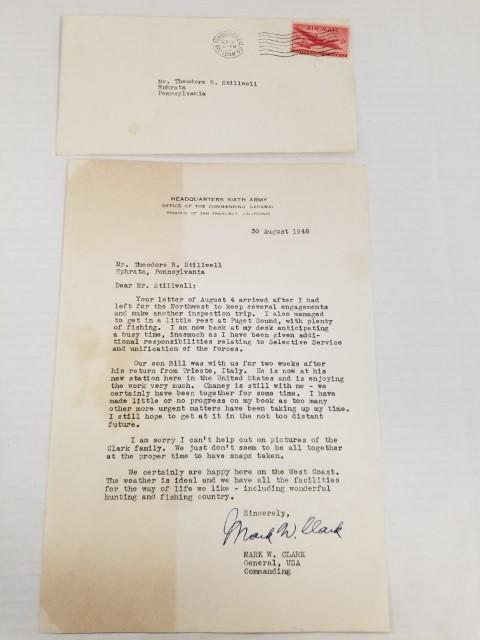 1948 Signed Letter from Gen. Mark Clark (1 of 6)