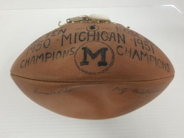 Univ. of Michigan 1950-51 Rose Bowl Practice Ball (1 of 14)