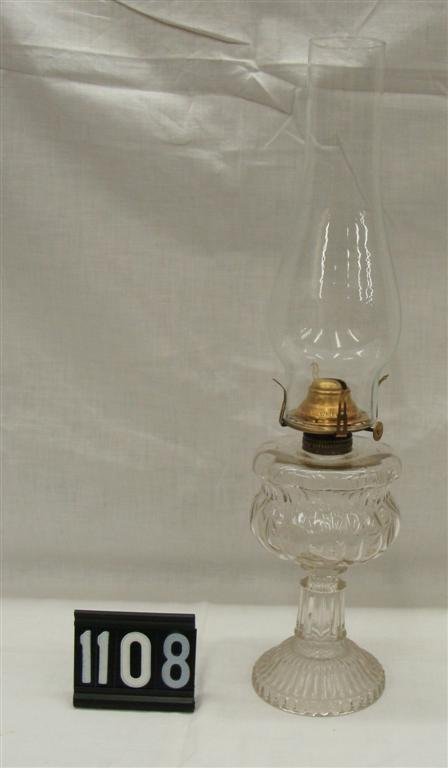 Clear Glass Oil Lamp, Antique