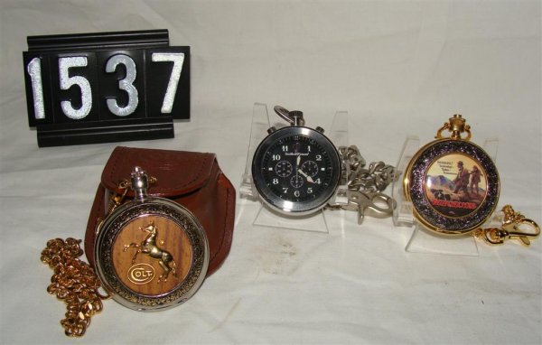 (3) Pocket Watches: Smith & Wesson, Colt
