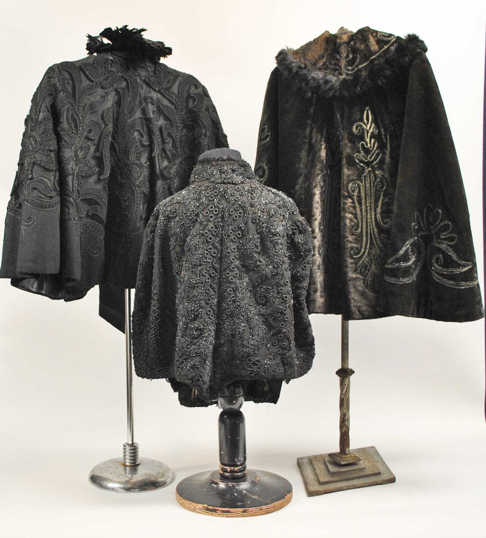 VICTORIAN  LOT OF THREE BEADWORK  BLACK LADIES CAPES (1 of 20)