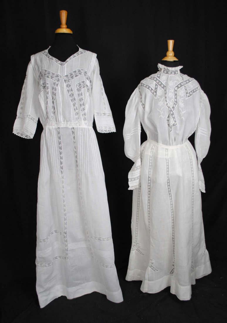 EDWARDIAN 1910 FANCY TEA SUMMER DRESSES, L0T OF 2 (1 of 20)