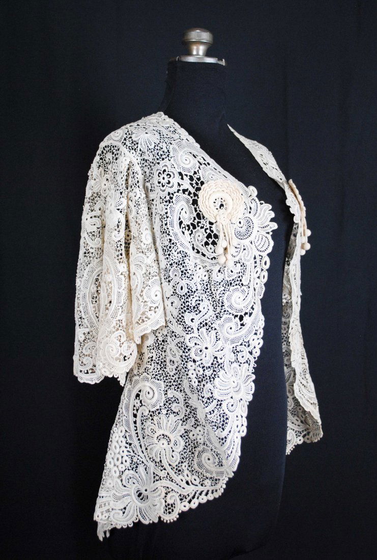 EDWARDIAN SCHIFFLI LACE JACKET, 1910 (1 of 11)