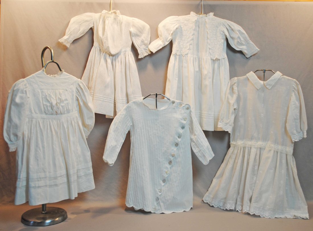 ANTIQUE CHILDREN'S COTTON DAY DRESSES, LOT OF 5 (1 of 19)
