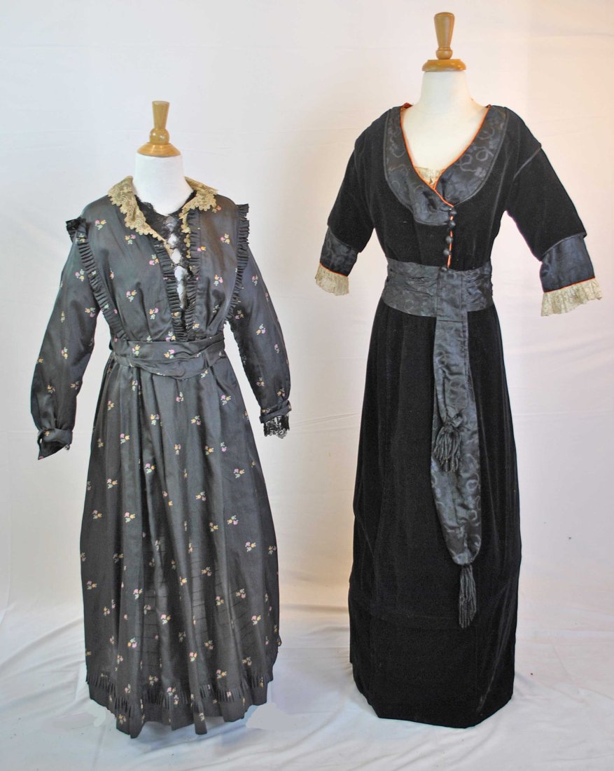 EDWARDIAN DAY DRESSES, c1910, LOT OF 2 (1 of 19)