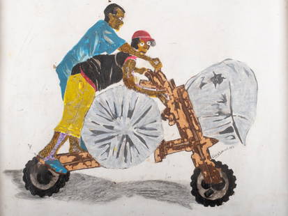 Kura Shomali, (Kinshasa, 1979. Lives and works in: Tshukudu, 2020, 51X75 cm. . .Shomali graduated from the Academy of Fine Arts in Kinshasa in 2004 and the School of Decorative Arts in Strasbourg in 2008. The artist recognises a part of social respons