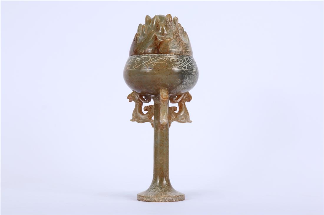 HAN HETIAN JADE BOSHAN INCENSE BURNER (1 of 9)