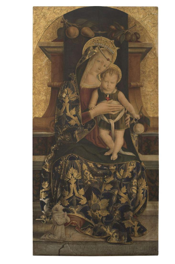 After an original Opvus Caroli Crivelli Venet 1487: Madonna with Child, print after an original Opvus Caroli Crivelli Venet 1487, 56 x 113 cm | "Madonna mit Kind", Druck nach einem Original Opvus Caroli Crivelli Venet 1487, 56 x 113 cm