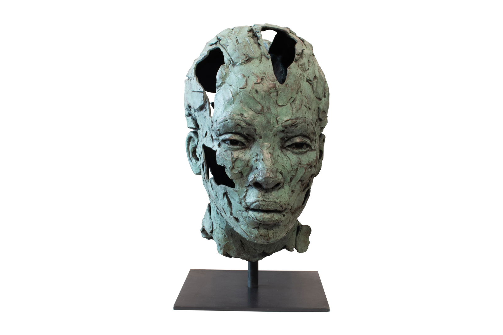 Lionel Smit (1982 South Africa) bronze head, 71 x 59 x: Lionel Smit (1982 South Africa) bronze head, 71 x 59 x 97 cm